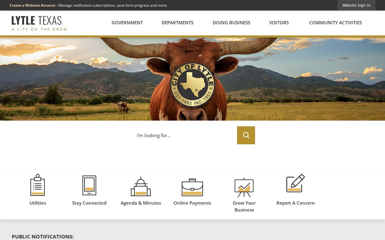 Official City of Lytle website and municipal building information