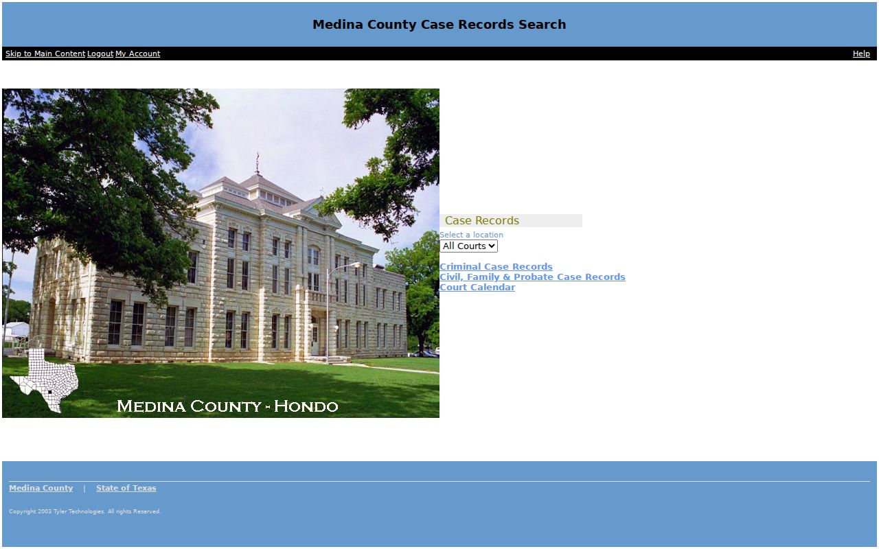 Medina County court docket Tyler Public Access interface